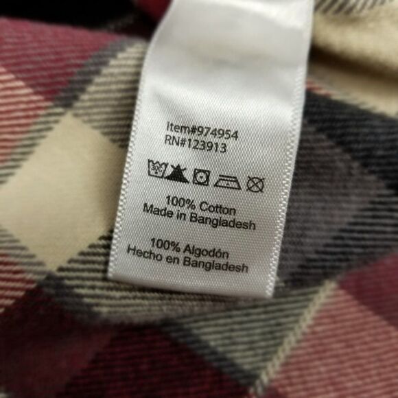 JACHS Red Black Plaid Cotton Button Down Flannel Shirt Jacket Shacket Men Small - Picture 6 of 6